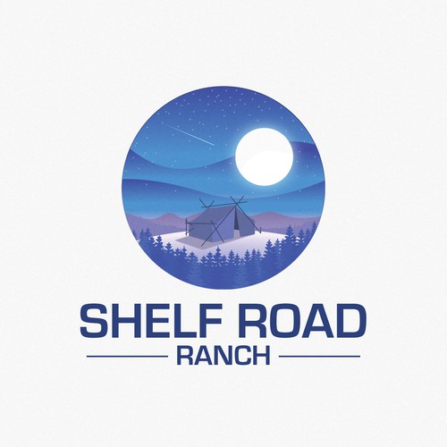 Tent design with the title 'Glamping Logo'