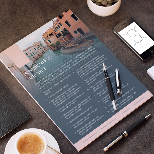 White paper design with the title 'Luxury honeymoon planner Flyer Design'