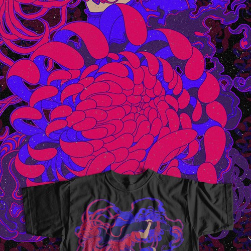 T-shirt artwork with the title 'T-shirt design'