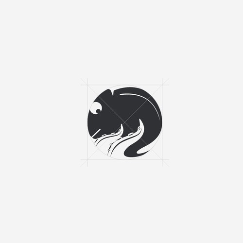 Chameleon logo with the title 'Negative Space Logo'