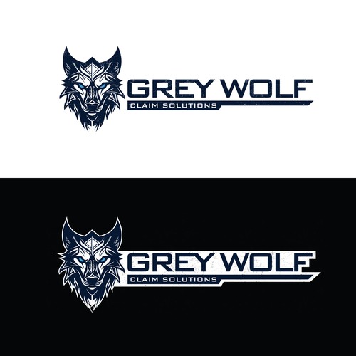 Strength logo with the title 'Logo design for "GREY WOLF"'