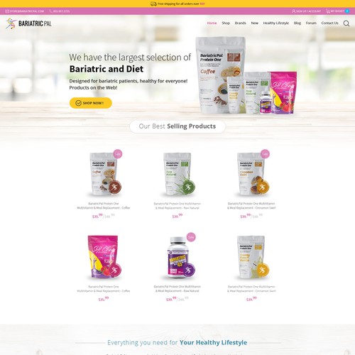 Bootstrap website with the title 'Design a new website for BariatricPal Store!'