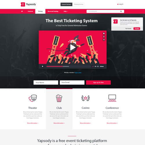 Concert design with the title 'Yapsody Entertainment'