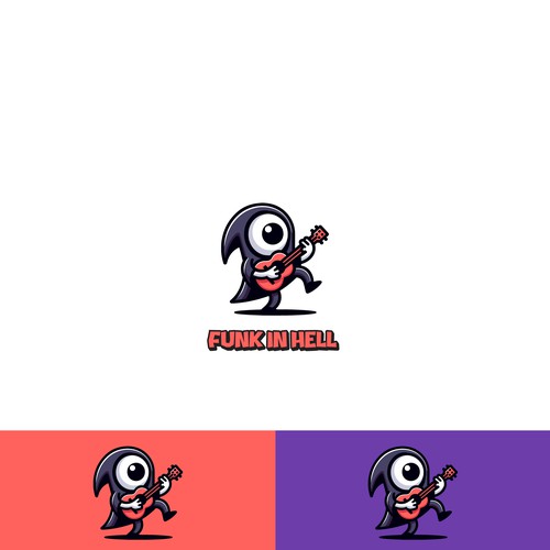 Reaper design with the title 'Mascot logo design of a funky grim reaper'