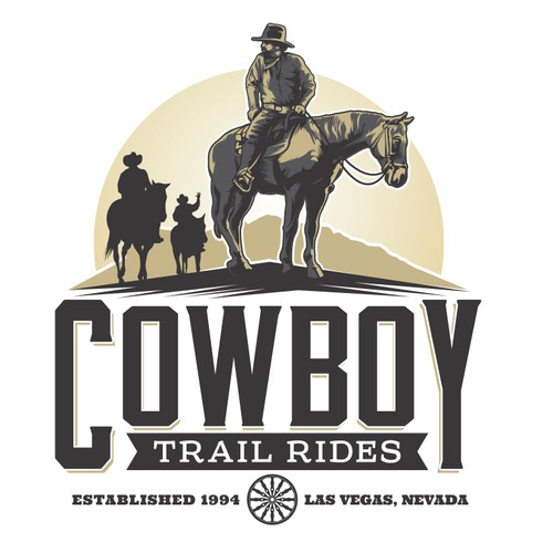 Cowboy logo with the title 'Logo for a rebranding of Cowboy Trail Rides'