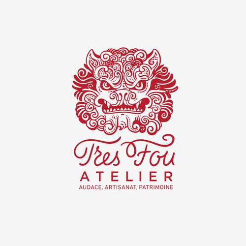 Asian logo with the title 'Illustrative and lettering for Tres Fou Atelier'