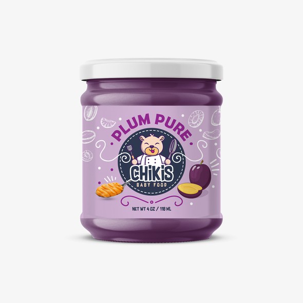 Baby food design with the title 'Baby Food Label '