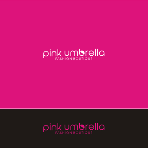Umbrella logo with the title ' a simple elegant fashion logo for Pink Umbrella Fashion Boutique'