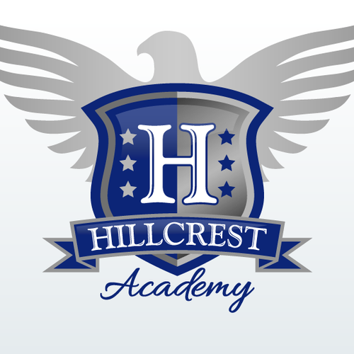 Academic logo with the title 'Logo Re-design for K-12 Academy'