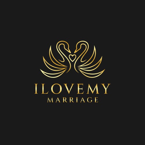 Swan design with the title 'ILOVEMYMARRIAGE'