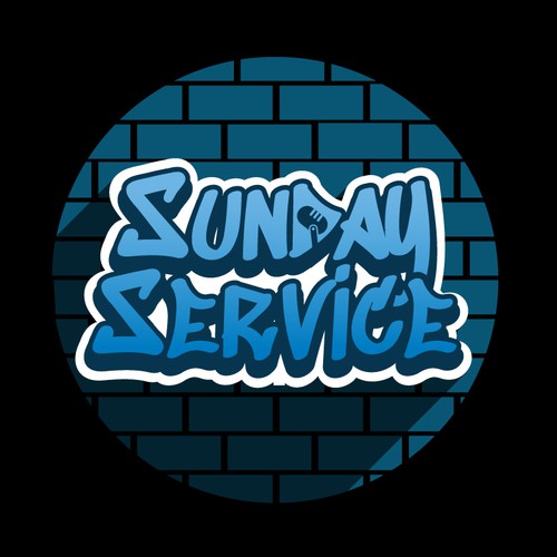 Podcast design with the title 'Sunday Service Podcast'