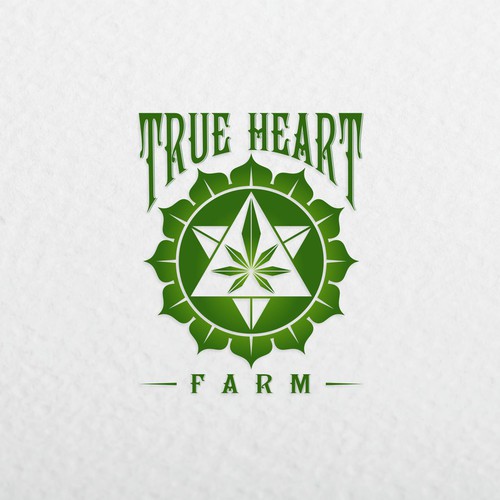 Hemp oil logo with the title 'TRUE HEART FARM'