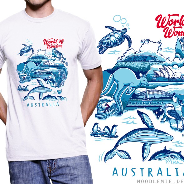 Whale t-shirt with the title 'Australian T-shirt'