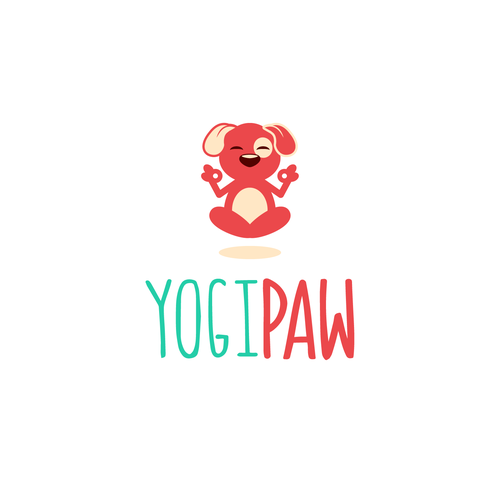 Dog brand with the title 'Cute logo for YogiPaw'