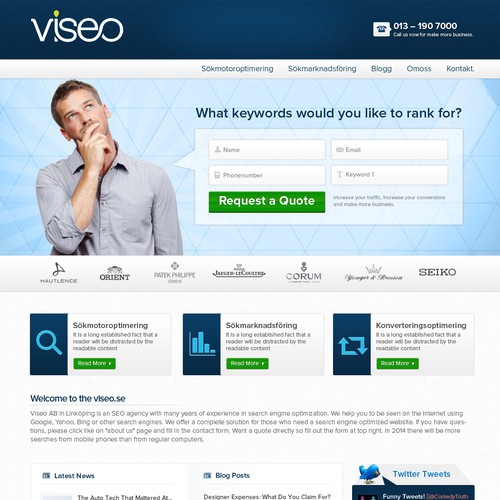 Agency website with the title 'Help Viseo with a new website design'