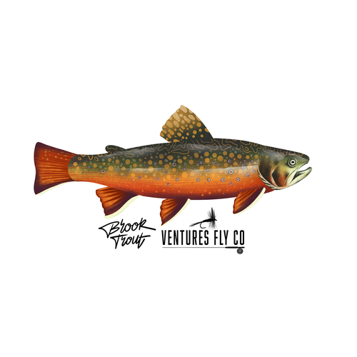 Fishing boat design with the title 'Ventures Fly Co'