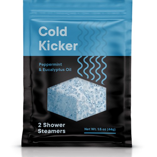 Bathroom design with the title 'Shower Steamer Packaging Design'