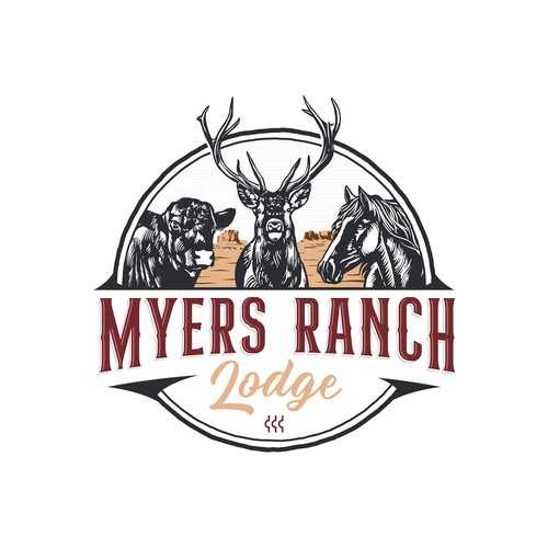 Country club logo with the title 'Myers Ranch Lodge'