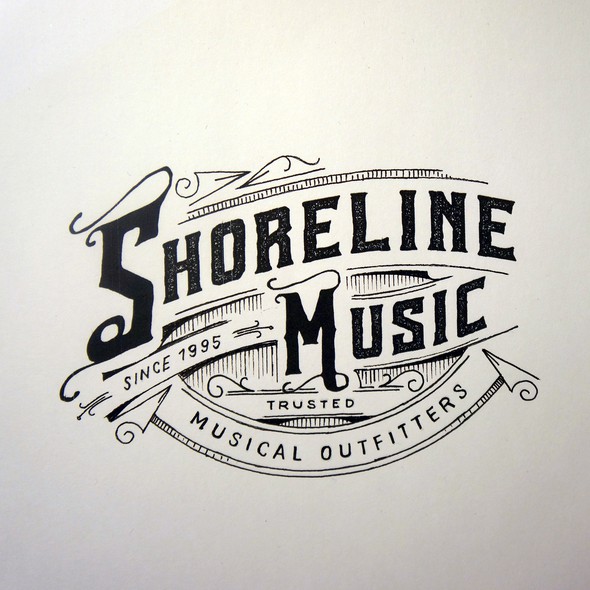 Instrument logo with the title 'Logo for "Shoreline music"'