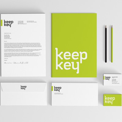 Clean stationery design for keep key