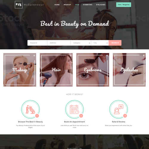 Makeup design with the title 'Beauty Web Site'