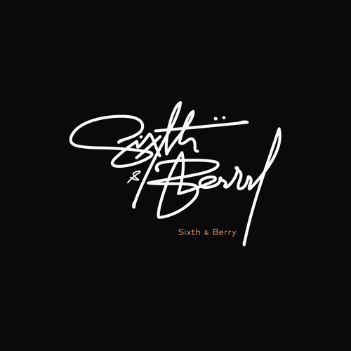 Brush lettering design with the title 'Sixth&Berry'