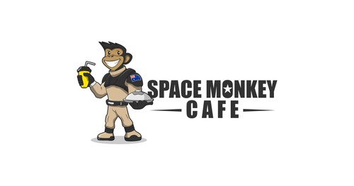 Cafe brand with the title 'Space Monkey Cafe'
