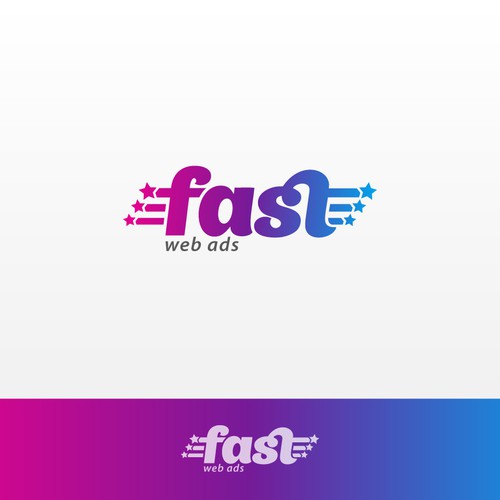 Fast logo with the title 'Create a fun, happy logo for an advertising company!'