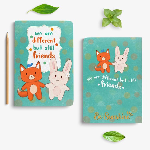 Notebook design with the title 'Cute Notebook'