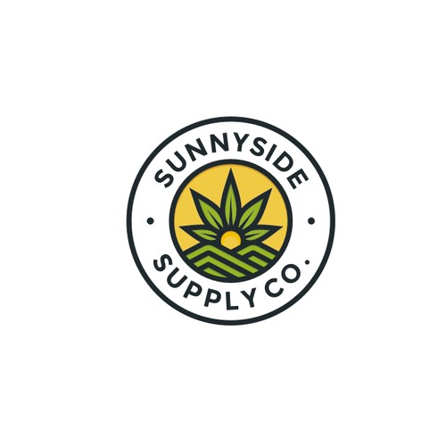 Scene design with the title 'Modern Line-Work Badge Logo for Sunnyside Supply Co.'