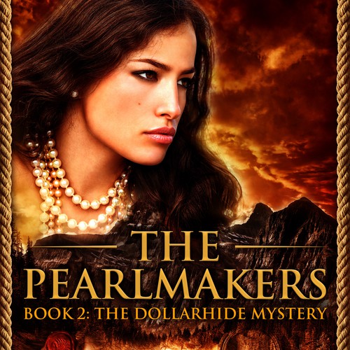 Golden book cover with the title 'Ebook cover design - The pearlmakers series '