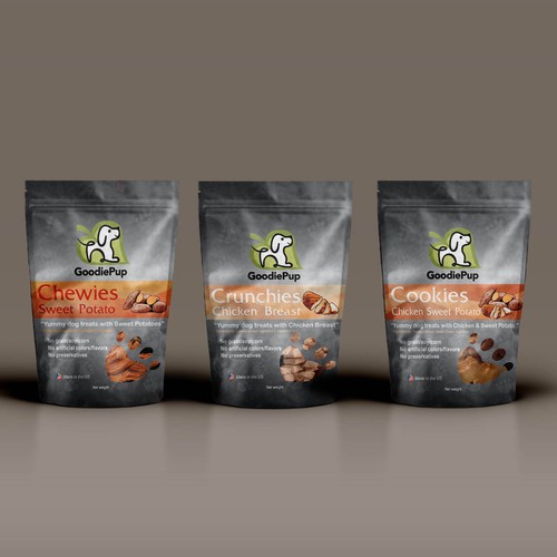 Pet label with the title 'Natural Dog Treats'