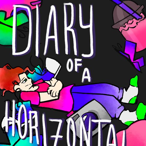 Neon illustration with the title 'Diary of a Horizontal Girl'