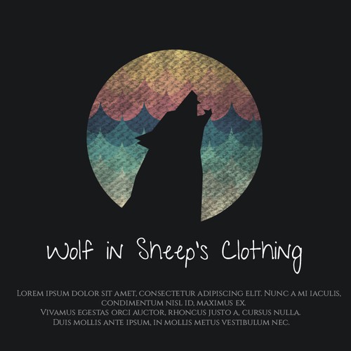 Shirt logo with the title 'Logo Design for Wolf in sheep's clothing'
