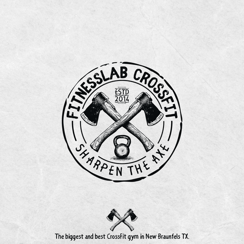 Axe design with the title 'Concept logo for FITNESSLAB CROSSFIT'