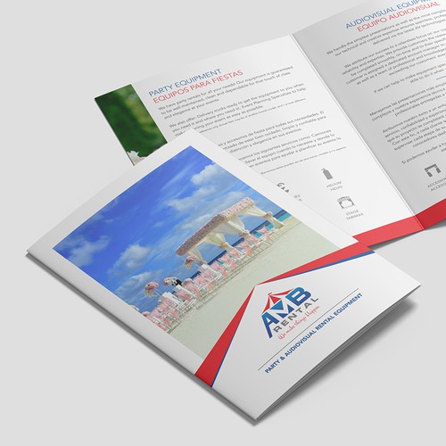 Miami design with the title 'AMB Rental Tri-Fold A5 Brochure'