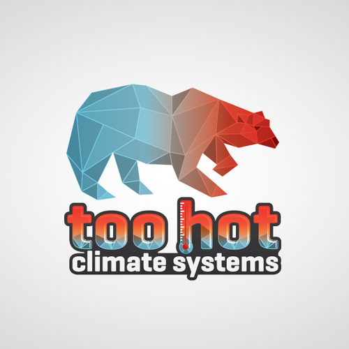 Climate design with the title 'heating & cooling logo and icon'