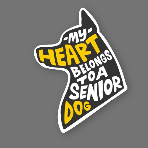 Puppy design with the title 'MY HEART BELONGS TO A SENIOR DOG'