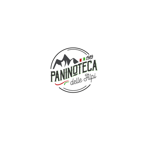 Mountain logo with the title 'Paninoteca Delle Alpi'