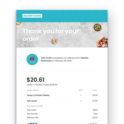 Invoice design with the title 'Invoice Email'