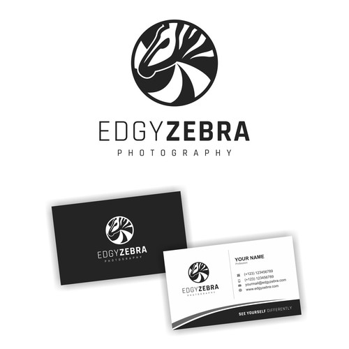 Camera brand with the title 'Logo Design for Edgy Zebra Photography'