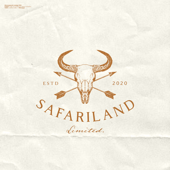 Buffalo logo with the title 'Logo for a Hunting Safari Company'