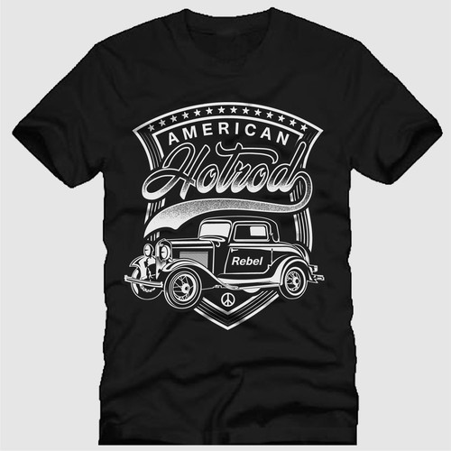 Hot rod design with the title 'Classic Car T shirts Design'