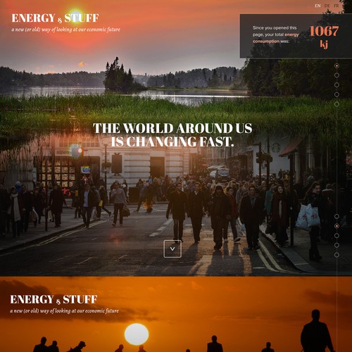 Overlay design with the title 'Landing page for global nonprofit project'