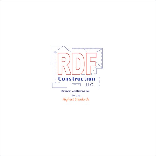 Blueprint design with the title 'Design For Construction Company'