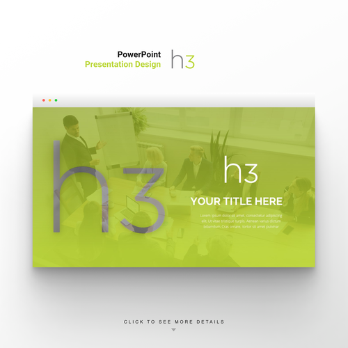 Company design with the title 'Business development presentation design'