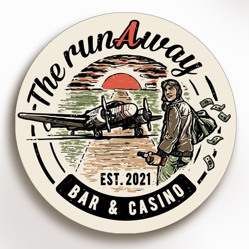 Vintage design logo with the title 'BAR SIGN /Logo Design'