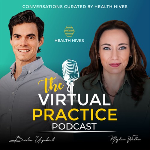 Virtual design with the title 'Podcast Cover Art for a popular new brand'