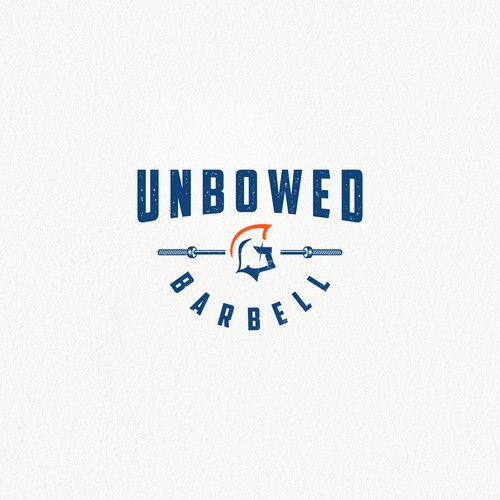 Spartan helmet logo with the title 'Unbowed Barbell'