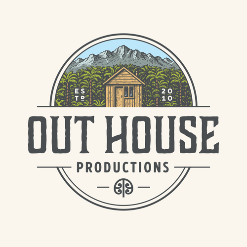 Camping design with the title 'Out House'